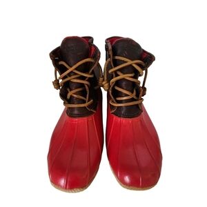 Sperry Womens Red Saltwater Waterproof Rubber Boots Sz 7 Gorpcore